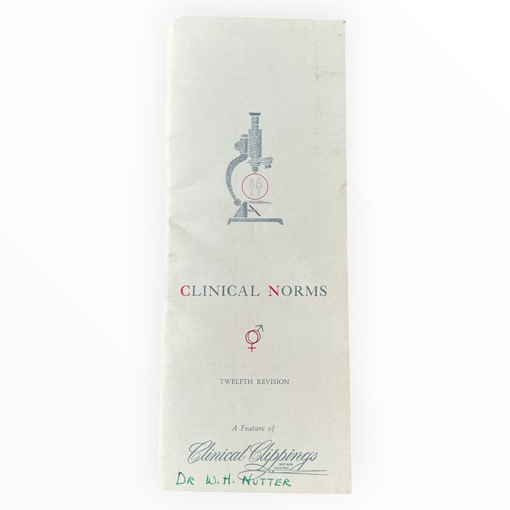 1964 Clinical Norms Medical Reference Booklet Indiana Mortuary Ambulance